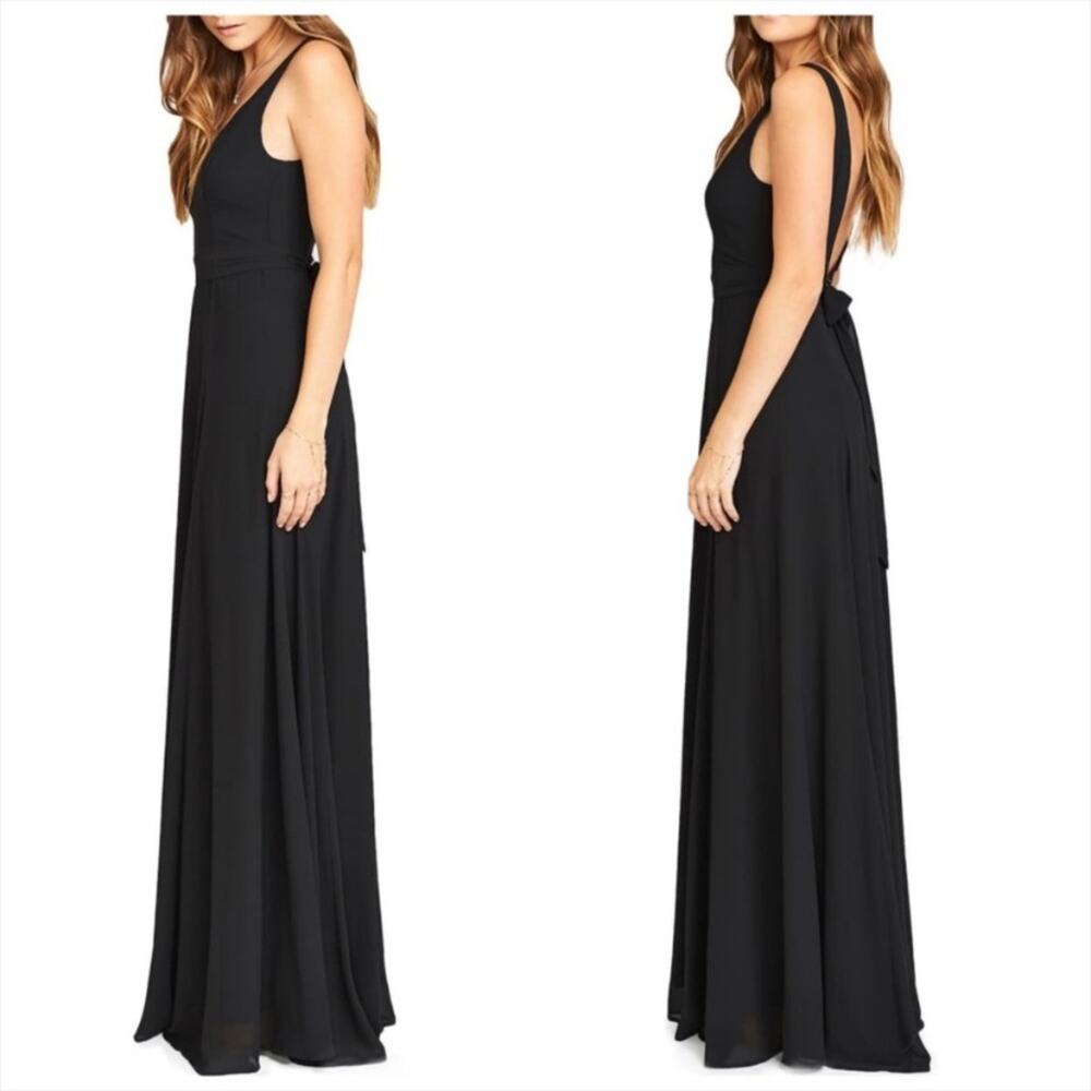 Show Me Your Mumu Jenn Maxi Dress Black Chiffon Women's Size Large NWT - Picture 2 of 4
